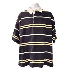 NWT H&M Oversized Vintage Vibes Short Sleeve Rugby Polo Shirt Size - Large